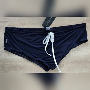N2N Navy Swim Sunga with White Drawstring